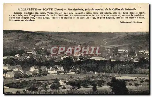 Cartes postales Villeneuve Sur Yonne Vue Generale Prise du Nord est de la Colline de St Martin