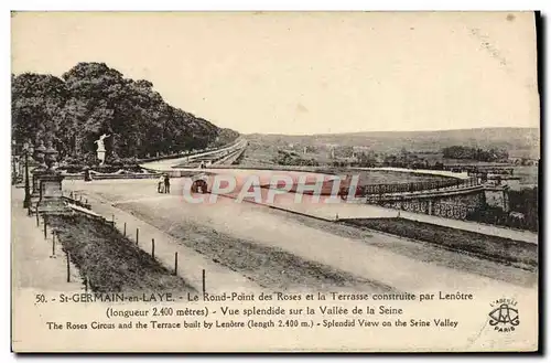 Cartes postales St Germain en Laye Le Rond Point des Roses et la terrasse construite par Lenotre