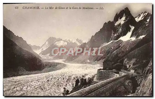 Cartes postales Chamonix La Mer de Glace et le Gare de Montreux