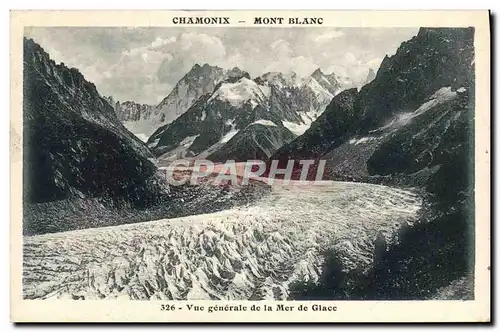 Cartes postales Chamonix Mont Blanc Vue generale de la mer de glace