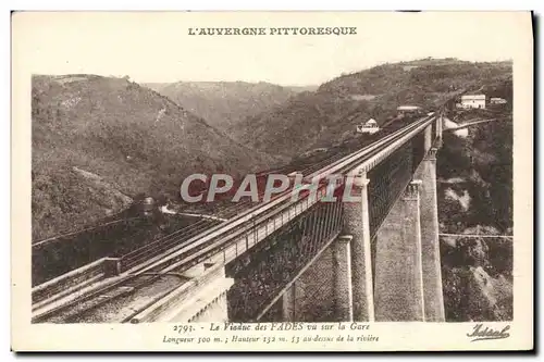 Ansichtskarte AK L&#39Auvergne Pittoresque Le viaduc de Fades vu sur la gare