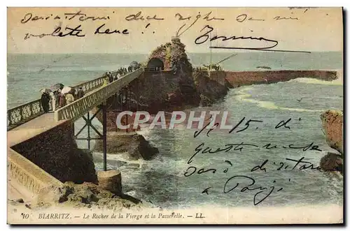 Cartes postales Biarritz Le Rocher de la Vierge et la Passerelle