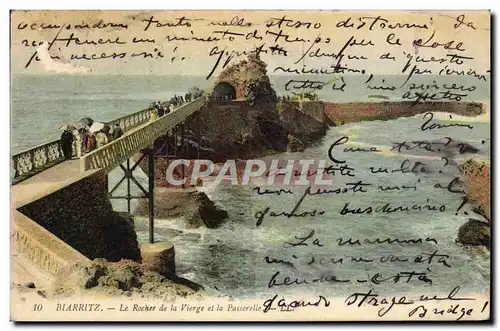 Ansichtskarte AK Biarritz Le Rocher de la Vierge et la Passerelle