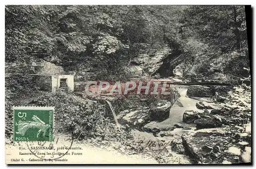 Ansichtskarte AK Sassenage Pres Grenoble Passerelle dans les gorges du Furon