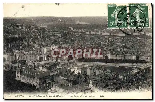 Cartes postales Lyon Saint Clair et le Haut Rhone Vue prise de Fourviere