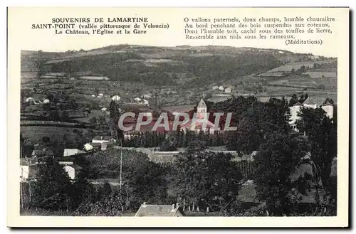 Cartes postales Saint Point Le Chateau l&#39Eglise et la Gare Velouzin