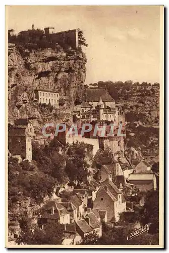 Ansichtskarte AK Rocamadour Vue Generale au Couchant