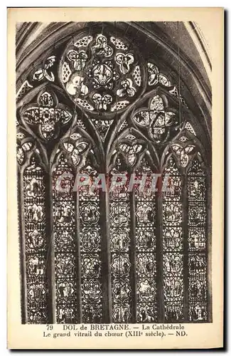 Cartes postales Dol de Bretagne La Cathedrale Le grand vitrail du choeur