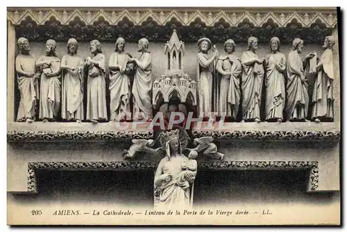 Cartes postales Amiens La Cathedrale Linteau de la Porte de la vierge doree
