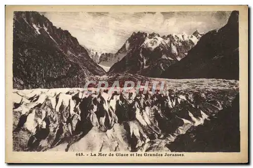 Cartes postales La mer de glace et les grandes Jorasses