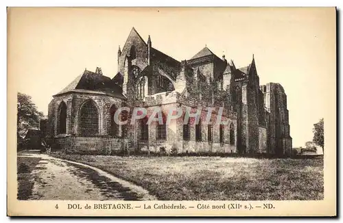 Ansichtskarte AK Dol De Bretagne La Cathedrale Cote Nord