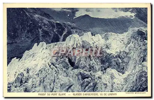 Cartes postales Massif Du Mont Blanc Glacier Dargentiere Vu De Lognan