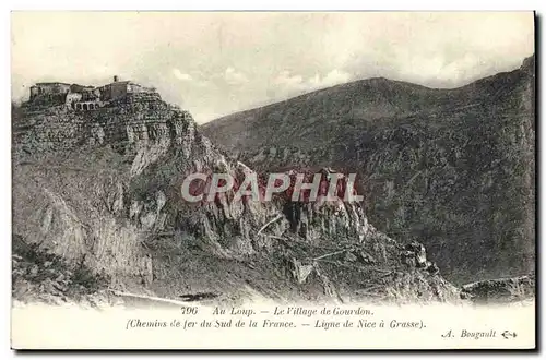 Ansichtskarte AK Au Loup Le Village De Gourdon Chemins de fer du sud de la France Ligne de Nice a Grasse