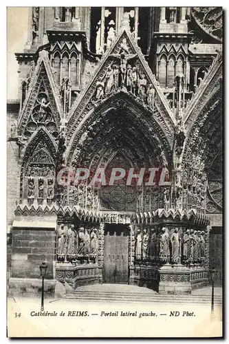 Ansichtskarte AK Cathedrale De Reims Portail Lateral Gauche