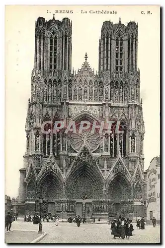 Cartes postales Reims La Cathedrale