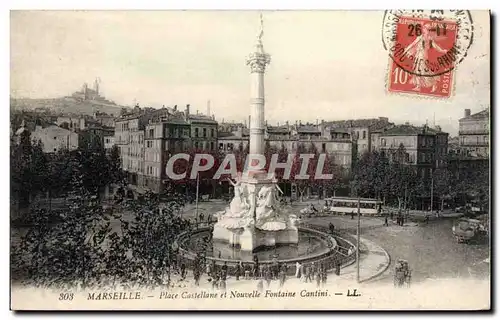 Ansichtskarte AK Marseille Place Castellane Et Nouvelle Fontaine Cantini