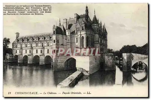 Cartes postales Chenonceaux La Chateau Facade Orientale