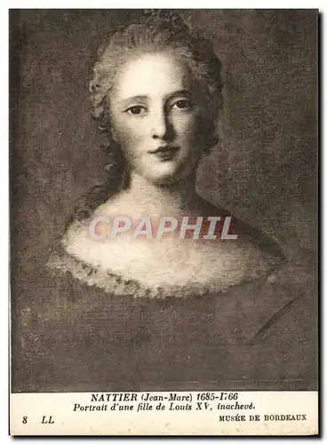 Ansichtskarte AK Nattier Portrait D&#39Une Fille De Louis XV Inacheve Musee de Bordeaux