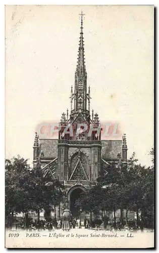 Ansichtskarte AK Paris L&#39Eglise Et Le Square Saint Bernard