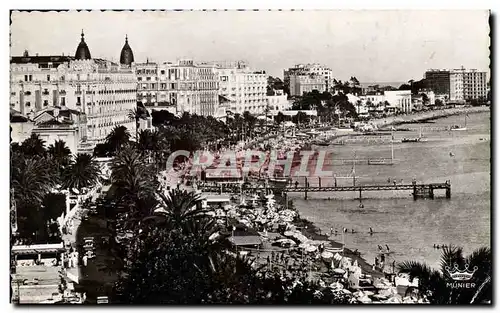 Cartes postales moderne Cannes La Plage La Croisetle Et Les Hotels