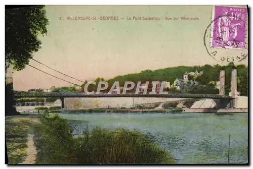 Ansichtskarte AK Villeneuve St Georges Le Pont Suspendu Vue Sur Villeneuve