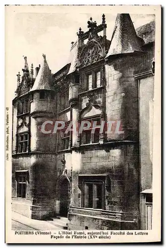 Cartes postales Poitiers L'Hotel Fume Faculte des lettres Facade de l'entree