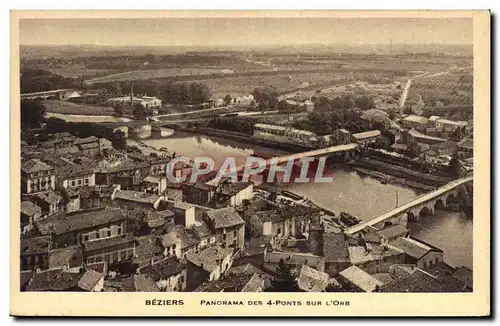 Ansichtskarte AK Beziers Panorama Des Ponts Sur L&#39Orb