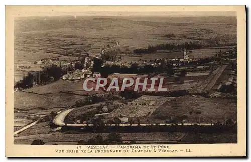 Cartes postales Vezelay Panorama De St Pere Vue prise de la promenade du chateau a Vezelay