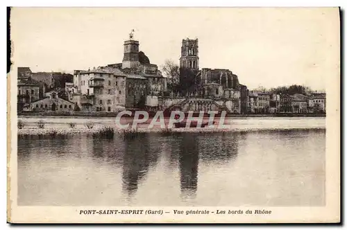 Ansichtskarte AK Pont Saint Esprit Vue Generale Les Bords Du Rhone