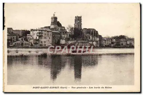 Cartes postales Pont Saint Esprit Vue Generale Les Bords Du Rhone