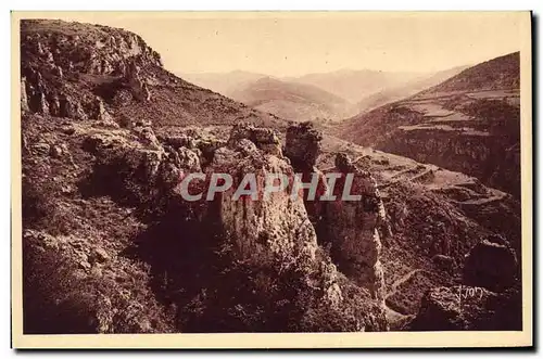 Cartes postales Gorges Du Tarn de Sainte Enimie a Meyrueis Le canon de la Jonte et le massif de l&#39Aigoual