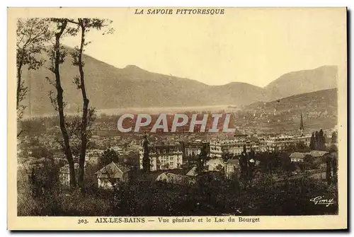 Cartes postales Aix Les Bains Vue Generale Et Le Lac Du Bourget