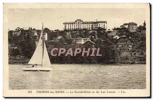 Ansichtskarte AK Thonon Les Bains Le Grand Hotel Vu Du Lac Leman