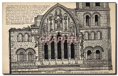 Cartes postales Vezelay Fenetre de la facade ancienne de la basilique de la Madeleine