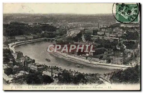 Ansichtskarte AK Lyon La Saone Et Vue Generale Prise De I&#39Ascenseur de Fourviere a Fourviere