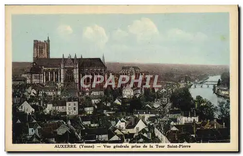 Cartes postales Auxerre Vue Generale Prise De La Tour Saint Pierre