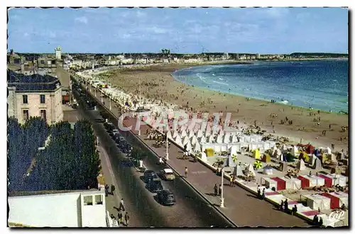 Moderne Karte Les Sables Dolonne Vue Generale Sur La Plage et le remblai