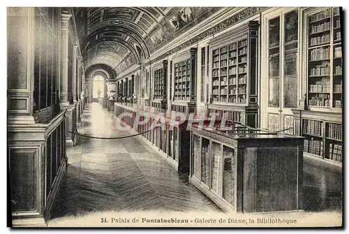 Ansichtskarte AK Palais De Fontainebleau Galerie De Diane Bibliotheque