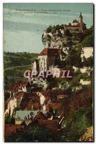 Cartes postales Rocamadour Vue Generale Prise de la route d&#39arrivee