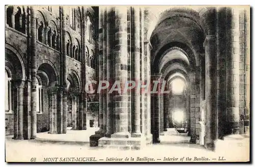 Cartes postales Mont Saint Michel Interieur De La Basilique