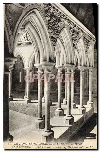 Cartes postales Mont Saint Michel Le Cloitre Detail de la colonnade