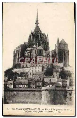 Cartes postales Le Mont Saint Michel Vue I'Est Prise De La Greve