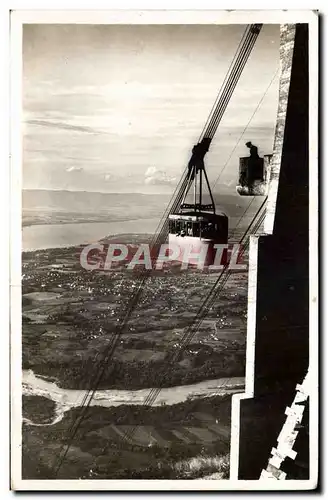 Cartes postales moderne Le Saleve Le Teleferique et vue sur le lac de Geneve