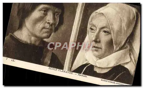 Cartes postales Ecole Flamande Portraits Musee Conde Chantilly