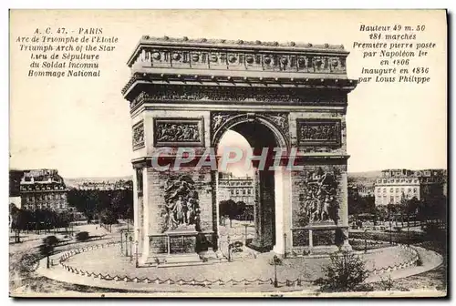 Cartes postales Paris Arc de Triomphe de L&#39Etoile