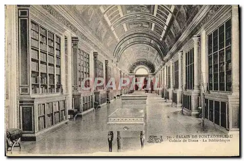 Cartes postales Palais De Fontainebleau Galerie de Diane La bibliotheque