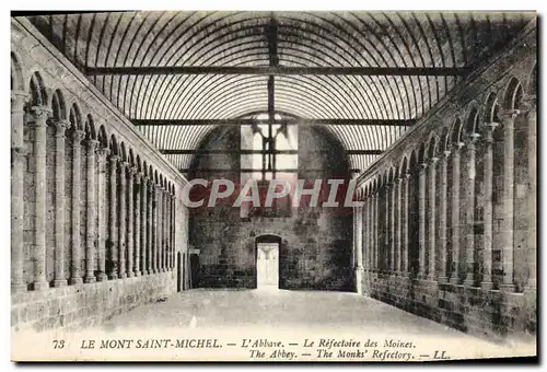 Cartes postales Le Mont Saint Michel L&#39Abbaye Le refectoire des moines