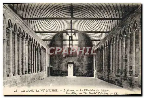 Cartes postales Le Mont Saint Michel L'Abbaye Le refectoire des moines