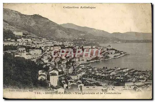 Cartes postales Monte Carlo Vue generale et la Condamine