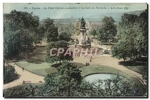 Ansichtskarte AK Lyon La Place Carnot et la Gare de Perrache